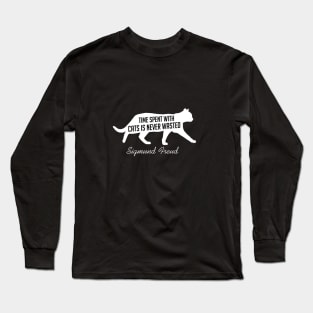 Time spent with cats is never wasted Long Sleeve T-Shirt